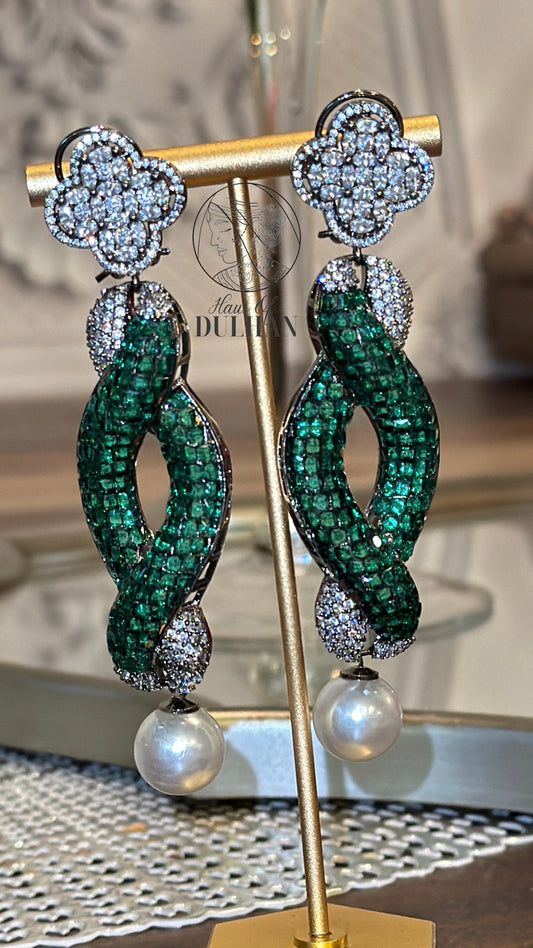 Inaya Emerald Statement Earrings